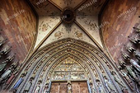 the muenster church in the old town of Freiburg im Breisgau in the Blackforest in the south of Germany in Europe.