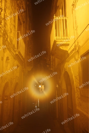 the old Town of Siracusa in Sicily in south Italy in Europe.