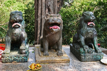 Statuen am Wat Phnom