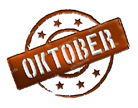 Sign, symbol, stamp or icon for your presentation, for websites and many more named OKTOBER