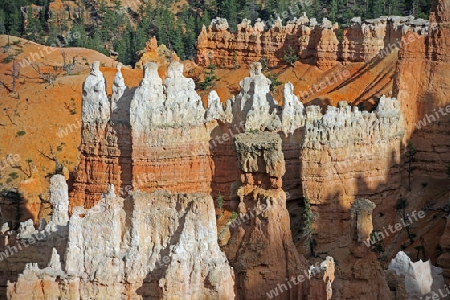 Felsformationen und Hoodoos im Bryce Canyon Nationalpark, waehrend Sonnenuntergang, Sunset Point, Utah, Suedwesten, USA