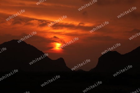 Die Landschaft des Khao Sam Roi Yot Nationalpark am Golf von Thailand im Suedwesten von Thailand in Suedostasien.