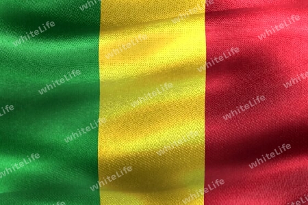 Mali flag - realistic waving fabric flag