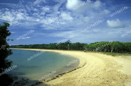 Ein Strand in Nusa Dua im Sueden der Insel Bali in Indonesien in Suedostasien.