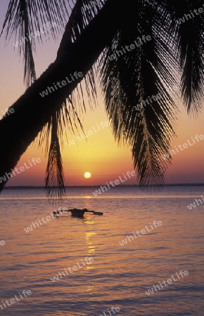 Der Traumstrand  von Michamvi am Chwaka Bay an der Ost-Kueste auf der Insel Zanzibar welche zu Tansania gehoert.         