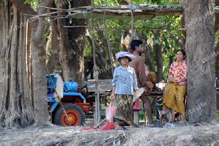 The People at wort in the Lake Village Kompong Pluk at the Lake Tonle Sap near the City of Siem Riep in the west of Cambodia.