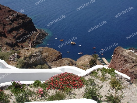 Santorin: Blick zum Meer