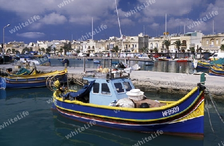 The Fishing Village of Marsaxlokk on the eastcoast of Malta in Europe.