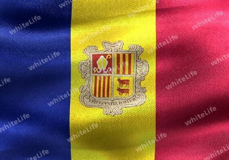 Andorra flag - realistic waving fabric flag