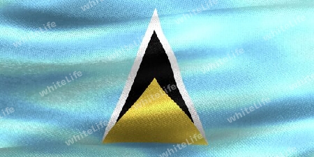 Saint Lucia flag - realistic waving fabric flag