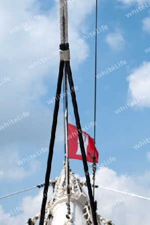 Hamburger Hafen 2012  Kl?verbaum mit Hamburg-Flagge