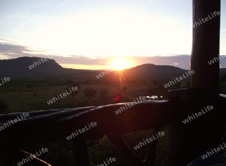 Sonnenaufgang, ?ber, Tsavo, West Kenya, Kenia, Afrika, Nationalpark, Reservat, Sonne