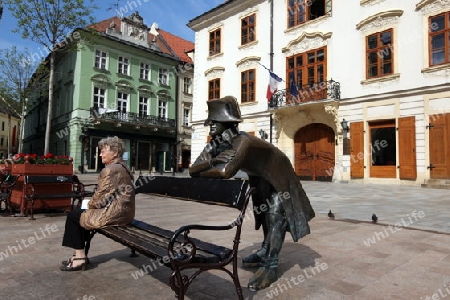 Europa, Osteuropa, Slowakei, Hauptstadt, Bratislava, Altstadt,  Gasse, Sommer, Figur, Alltag, Kunst, Kultur, 