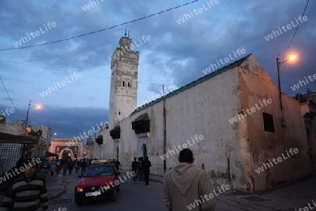 The architecture  in the old City in the historical Town of Fes in Morocco in north Africa.