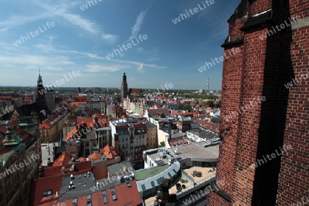 Der Stray Rynek Platz  in der Altstadt von Wroclaw oder Breslau im westen von Polen.