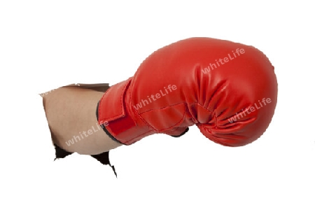 Boxhandschuh auf hellem Hintergrund