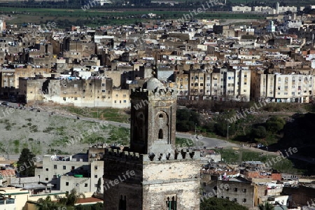 The Medina of old City in the historical Town of Fes in Morocco in north Africa.