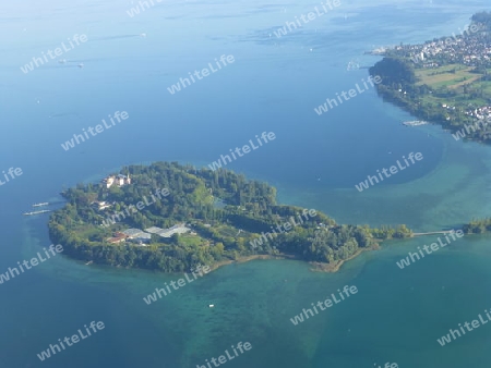 Insel Mainau vom Flugzeug aus