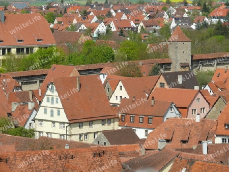 Blick zur Stadtmauer in Rothenburg