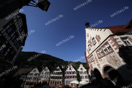 the old town of the villige Schiltach in the Blackforest in the south of Germany in Europe.