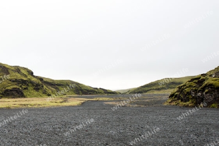 Der S?den Islands, Eldgja, von den Einheimischen auch  "Feuerspalte" genannt, einer vor ca. 1000 Jahren durch einen Vulkanausbruch entstanden Schlucht