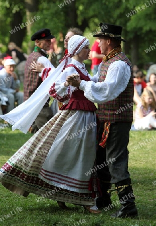 a Summer Festival in a Parc in the old City of Vilnius in the Baltic State of Lithuania,  