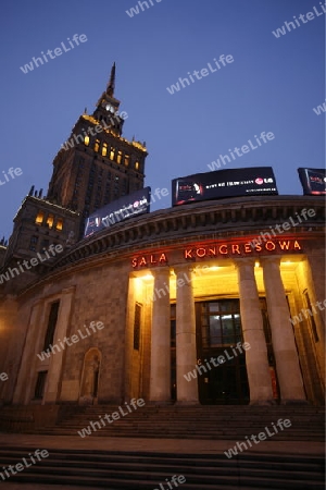 The Culture Palace in the City of Warsaw in Poland, East Europe.