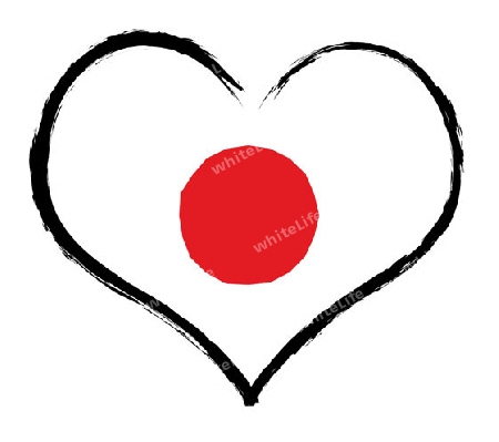 Japan - The beloved country as a symbolic representation as heart - Das geliebte Land als symbolische Darstellung als Herz