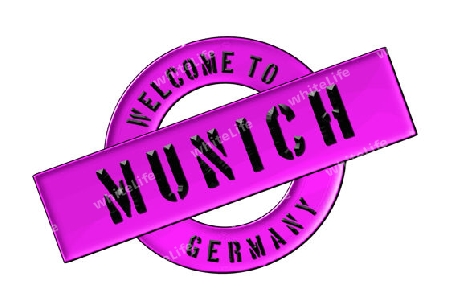 Illustration of WELCOME TO MUNICH as Banner for your presentation, website, inviting...