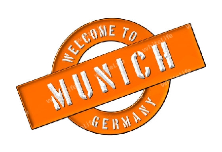 Illustration of WELCOME TO MUNICH as Banner for your presentation, website, inviting...