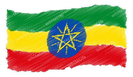 Sketch - Ethiopia - The beloved country as a symbolic representation as heart - Das geliebte Land als symbolische Darstellung als Herz