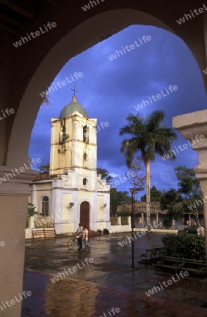 the church in the village of Vinales on Cuba in the caribbean sea.