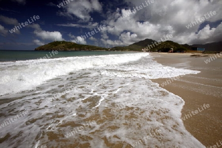 Suedamerika, Karibik, Venezuela, Isla Margarita, Pedro Gonzalez, Playa Pedro Gonzalez, Beach, Strand, Bucht, Fischerdorf, Fischerboot, Holzboot, Palmen, Ferien, Traumstrand, Idylle, Landschaft