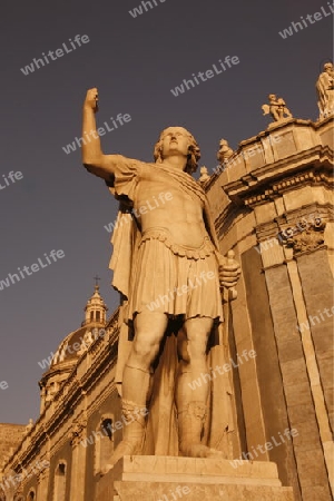 the Dom Sant Agata at the Piazza del Duomo in the old Town of Catania in Sicily in south Italy in Europe.