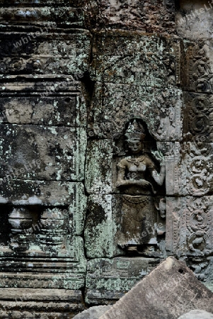 The Temple of  Preah Khan in the Temple City of Angkor near the City of Siem Riep in the west of Cambodia.