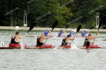 Rowing on the canal Plovdiv