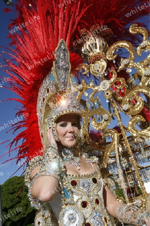 the carneval in the city of Las Palmas on the Island Gran Canary on the Canary Island of Spain in the Atlantic Ocean. 