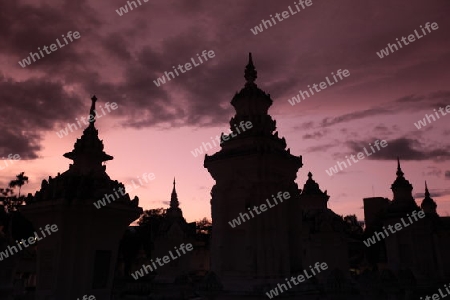 Die Architektur des Wat Suan Dok Tempel in Chiang Mai im Norden von Thailand