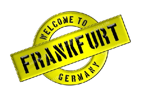 Illustration of WELCOME TO FRANKFURT as Banner for your presentation, website, inviting...