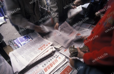 people at the main square in the city of Chongqing in the province of Sichuan in china in east asia. 