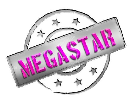 Sign, symbol, stamp or icon for your presentation, for websites and many more named MEGASTAR