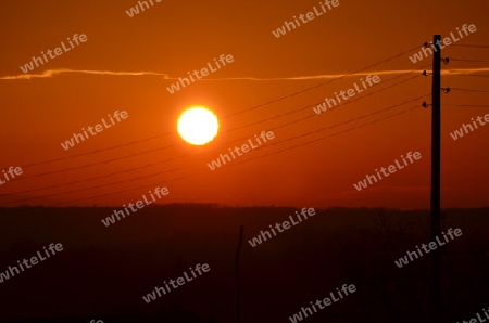 Sonnenuntergang Strommast