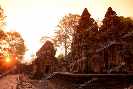 The Tempel Ruin of  Banteay Srei about 32 Km north of the Temple City of Angkor near the City of Siem Riep in the west of Cambodia.