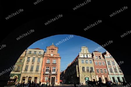 Der  Stray Rynek Platz  in der Altstadt von Poznan im westen von Polen. 