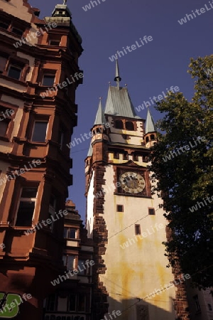  the old town of Freiburg im Breisgau in the Blackforest in the south of Germany in Europe.