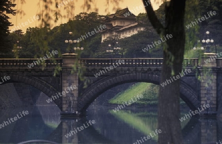 The City centre at the Imperial Palace of Tokyo in Japan in Asia,



