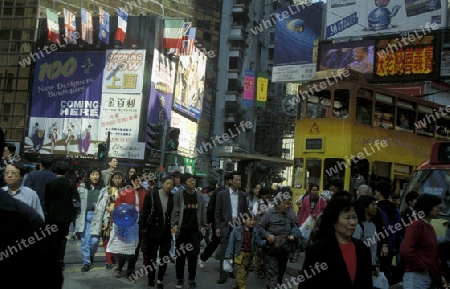 the road szene in central Hong Kong in the south of China in Asia.