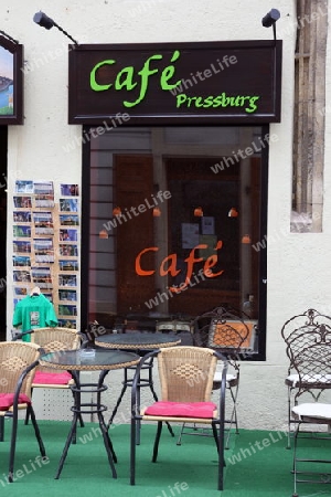 Europa, Osteuropa, Slowakei, Hauptstadt, Bratislava, Altstadt, Gasse, Sommer, Cafe,