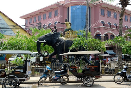 The City centre of Siem Riep neat the Ankro Wat Temples in the west of Cambodia.