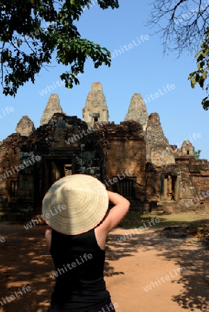 The Temple of  Pre Rup in the Temple City of Angkor near the City of Siem Riep in the west of Cambodia.